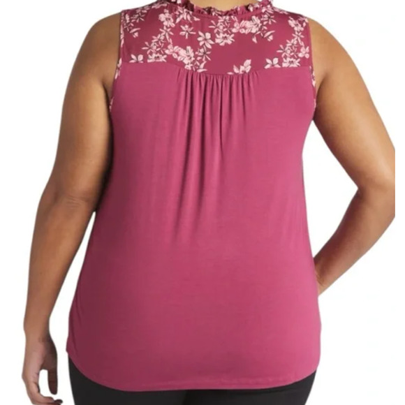 NWOT Stitchfix 41 Hawthorn Orlee Mixed Material Floral Sleeveless Top 3X - Picture 2 of 5